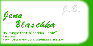 jeno blaschka business card